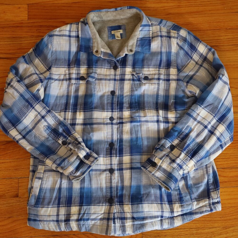 L.L. Bean Womens Lined Plaid Jacket Size L